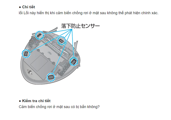Mã lỗi robot hút bụi Panasonic