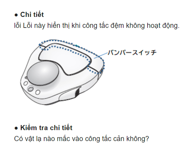 Mã lỗi robot hút bụi Panasonic