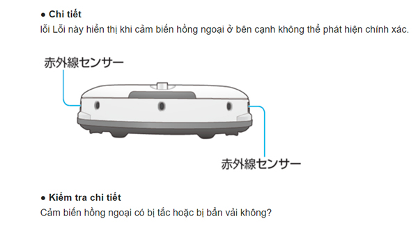 Mã lỗi robot hút bụi Panasonic