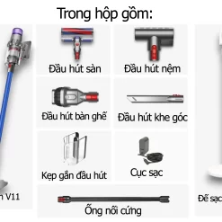 Máy hút bụi cầm tay không dây Dyson V11 Fluffy Kèm Giá Treo 12 Máy hút bụi cầm tay không dây Dyson V11 Fluffy Kèm Giá Treo - Ảnh 2