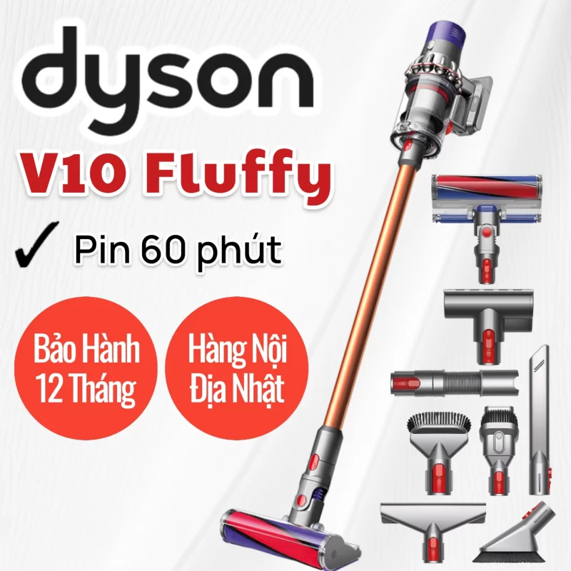 Máy Hút Bụi Không Dây Dyson V10 Fluffy