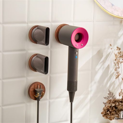 Giá đỡ phụ kiện máy sấy tóc Dyson Supersonic nam châm hít chặt bằng gỗ nguyên chất
