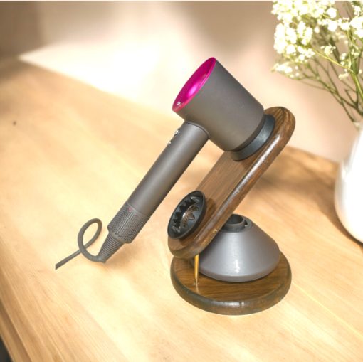 Giá đỡ máy sấy tóc Dyson Supersonic gỗ nguyên chất, nam châm chính hãng