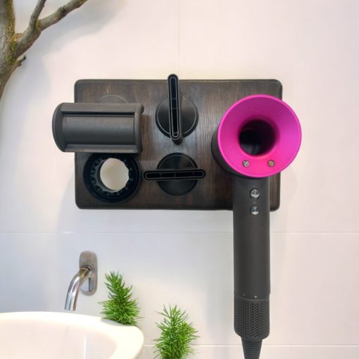 Giá đỡ treo tường cho máy sấy tóc dyson supersonic gỗ nguyên chất linh kiện chính hãng