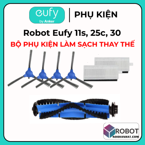 Bộ Phụ Kiện Làm Sạch Cho Robot Hút Bụi Eufy Robovac 11S Max 15C Max 30C Max 35C Max 39C Max G10 G20 G30