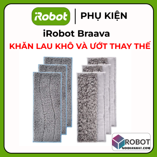 Bộ sản phẩm khăn lau khô và ướt cho robot iRobot Braava Jet M6