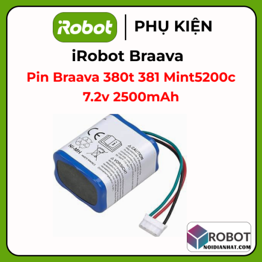 Pin robot lau nhà iRobot Braava 380t 381 Mint5200c 7.2v 2500mAh