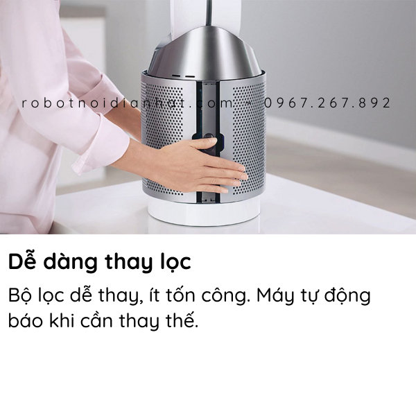 Quạt không cánh kiêm lọc Dyson DP04 Pure Cool Purifying Fan (Trắng/Bạc) 26 3