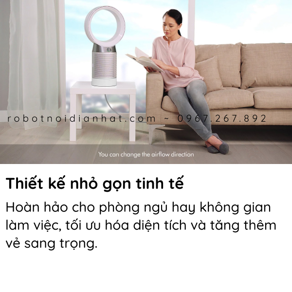 Quạt không cánh kiêm lọc Dyson DP04 Pure Cool Purifying Fan (Trắng/Bạc) 27 8