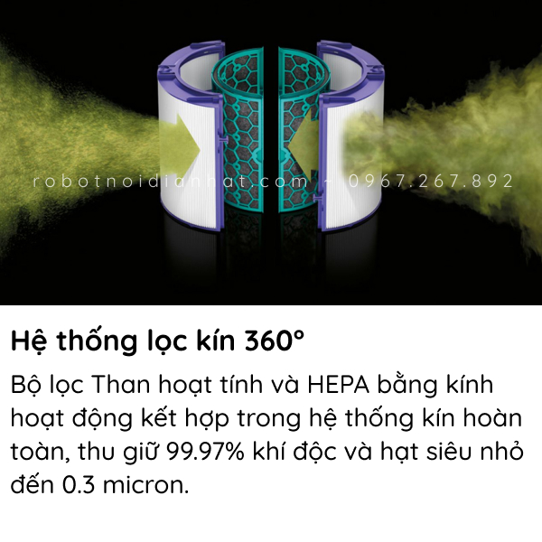 Quạt không cánh kiêm lọc Dyson DP04 Pure Cool Purifying Fan (Trắng/Bạc) 15 Cong nghe 1