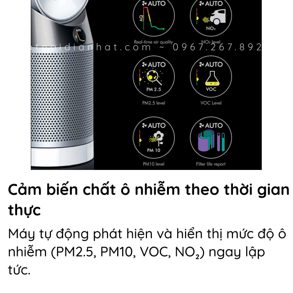 Quạt không cánh kiêm lọc Dyson DP04 Pure Cool Purifying Fan (Trắng/Bạc) 16 Cong nghe 2
