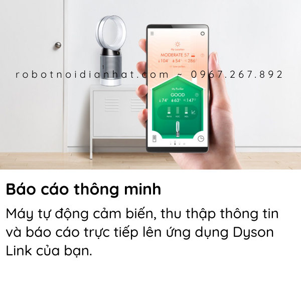 Quạt không cánh kiêm lọc Dyson DP04 Pure Cool Purifying Fan (Trắng/Bạc) 19 Cong nghe 3