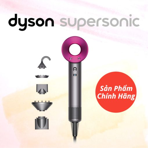 Máy Sấy Tóc Cao Cấp Dyson Supersonic hair dryer HD01 (Iron/Fuchsia)