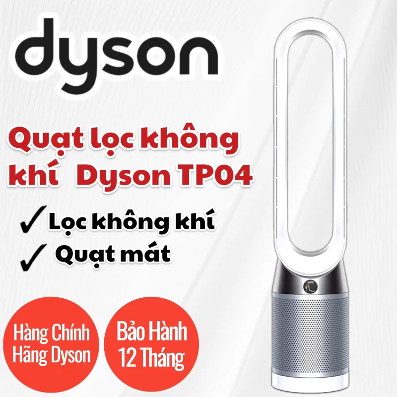 Quạt không cánh kèm lọc không khí Dyson TP04 Pure Cool Trắng Bạc