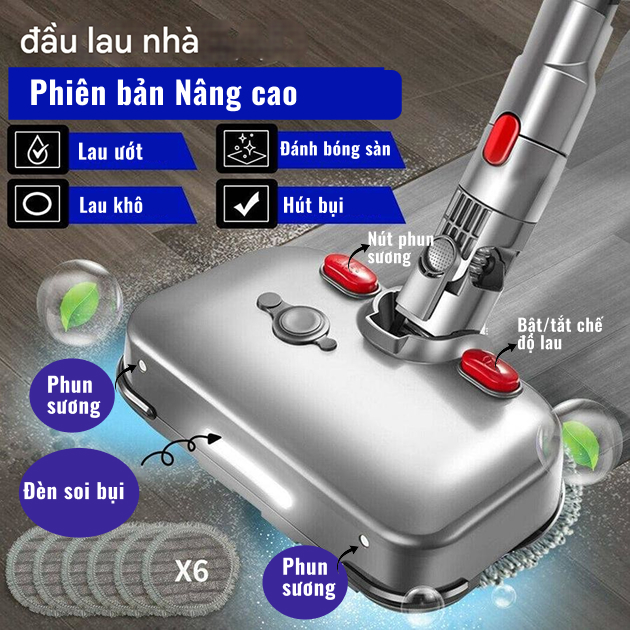 Đầu lau nhà phun sương và soi bụi cho máy hút bụi Dyson 19 Đầu lau nhà phun sương và soi bụi cho máy hút bụi Dyson