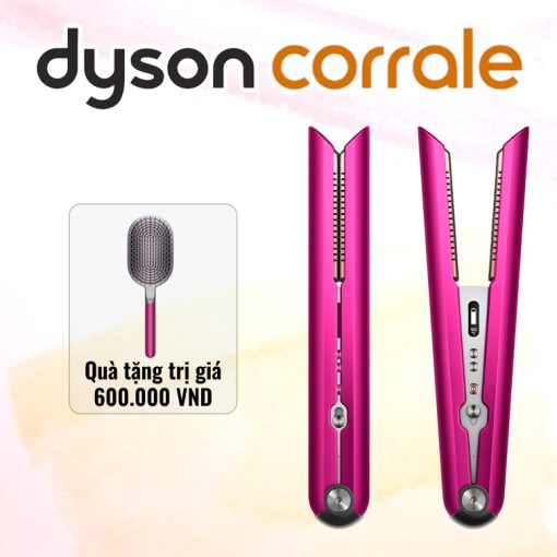 Máy duỗi tóc Dyson Corrale (Màu hồng cánh sen/Nickel sáng)