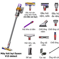 Máy hút bụi cầm tay Dyson V15 Detect Laser - Đếm Từng Hạt Bụi 12 Frame 4225