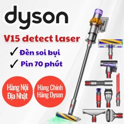 Máy hút bụi cầm tay Dyson V15 Detect Laser - Đếm Từng Hạt Bụi