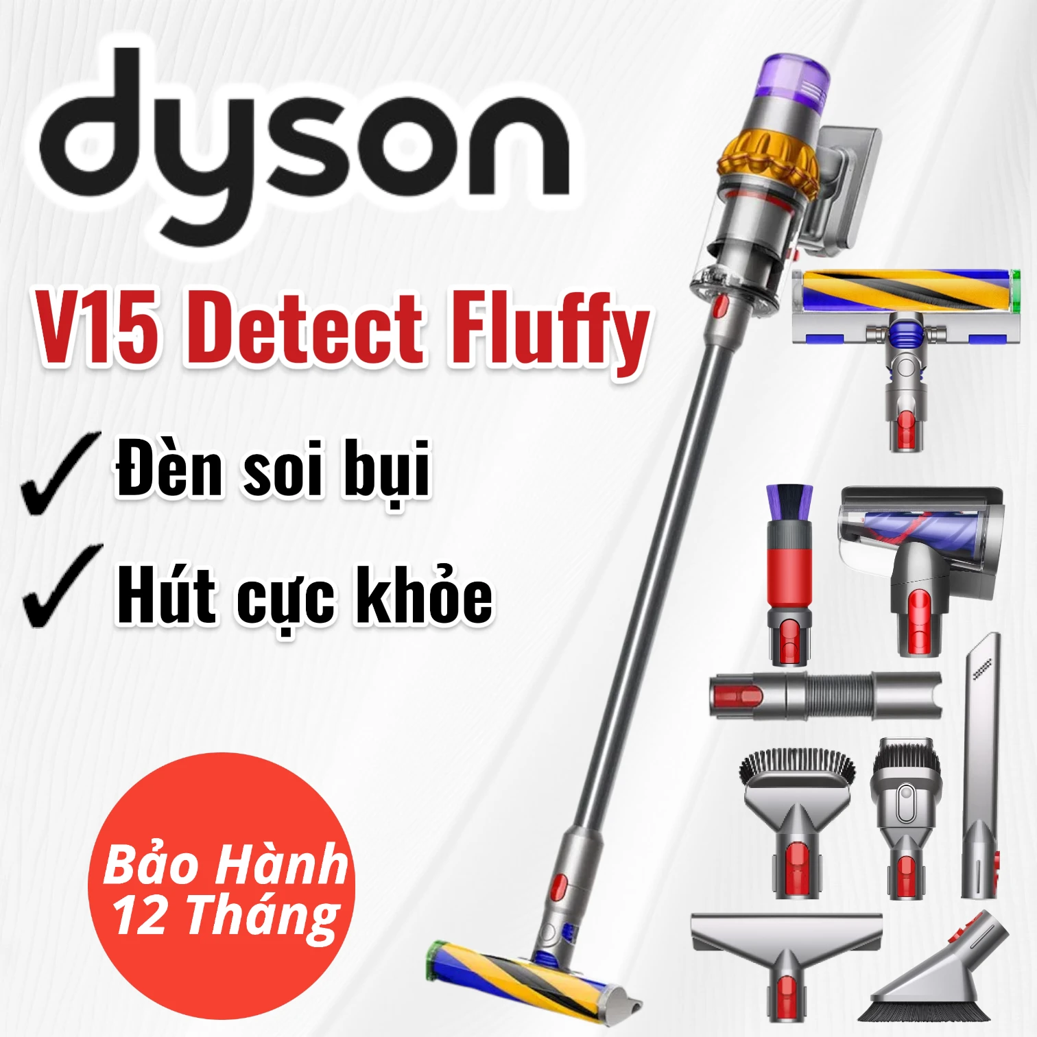 Máy hút bụi cầm tay Dyson V15 Detect Laser