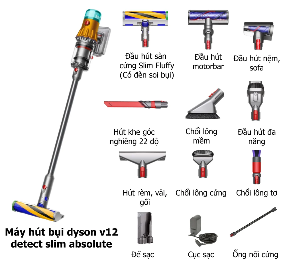 Máy hút bụi Dyson V12 Detect Slim Absolute - Làm Sạch Tuyệt Đối 21 Frame 4257