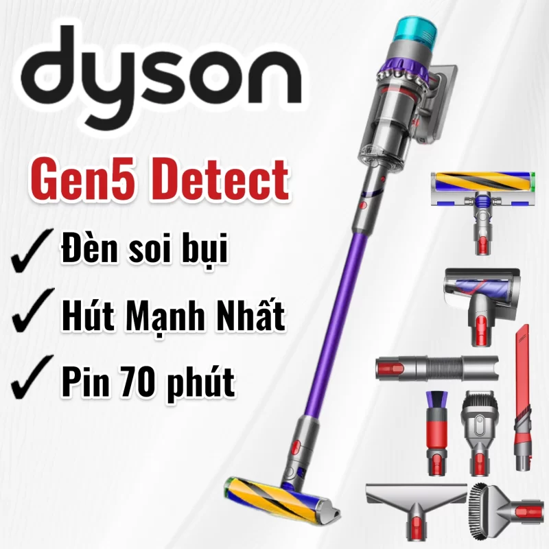Máy hút bụi không dây Dyson Gen5 Detect Laser - Siêu Hút Bụi 2025 20 Máy hút bụi không dây Dyson Gen5 Detect Laser
