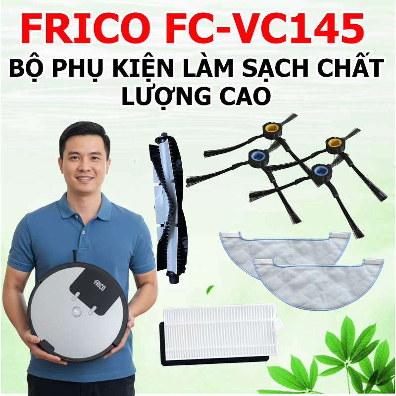 BỘ PHỤ KIỆN LÀM SẠCH CHẤT LƯỢNG CAO CHO ROBOT FRICO FC-VC145 20 BỘ PHỤ KIỆN LÀM SẠCH CHẤT LƯỢNG CAO CHO ROBOT FRICO FC-VC145