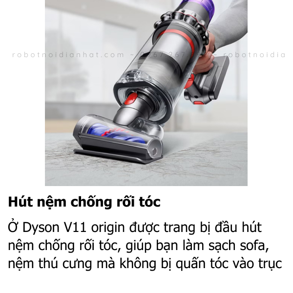 Máy hút bụi không dây Dyson V11 Origin, Làm sạch sàn gỗ men, Hút nệm chống rối 22 V11 Fluffy 17