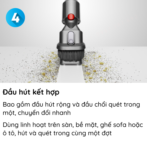 Máy hút bụi không dây Dyson V11 Origin, Làm sạch sàn gỗ men, Hút nệm chống rối 35 V8 FLUFFY 26